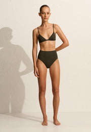 High Waist Brief - Thyme Crinkle - Matteau